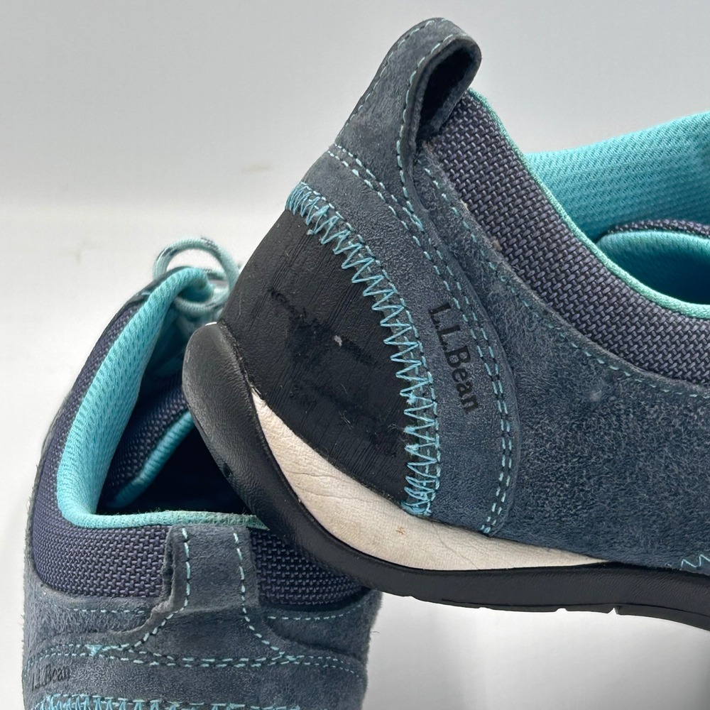 LL Bean Womens 7M Blue Suede Comfort Walking Shoes Athleisure Outdoor - Picture 10 of 10
